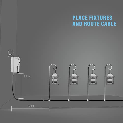Goodsmann Low Voltage Transformer 600W Landscape Lighting Power Pack With Timer Photo Eye For Outdoor Lights 120V Ac To 12V Ac 9111-60001-01A #TOP6
