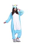 Kidslove Pyjama Tieroutfit Tierkostüme Schlafanzug Tier Onesize Sleepsuit mit Kapuze Erwachsene Unisex Jumpsuits Overall Damen Herren Pyjama Fleece,Einhorn;Gr.S
