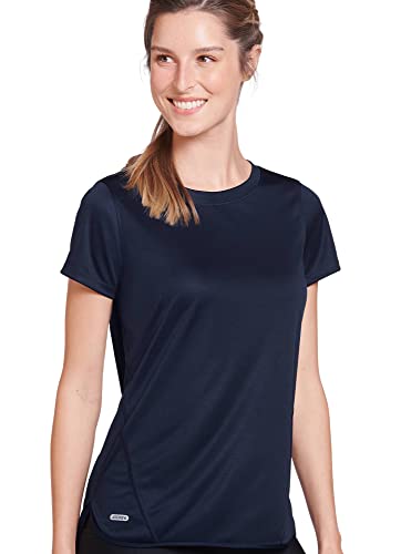 Jockey Women s Activewear Hi-Lo Performance Tee, Blue Velvet, l