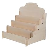 Excelente material de madera: elaborado con madera resistente, este estante ofrece una durabilidad duradera y una excelente apariencia, estante para exhibición de tarjetas de felicitación, exhibición de cartón