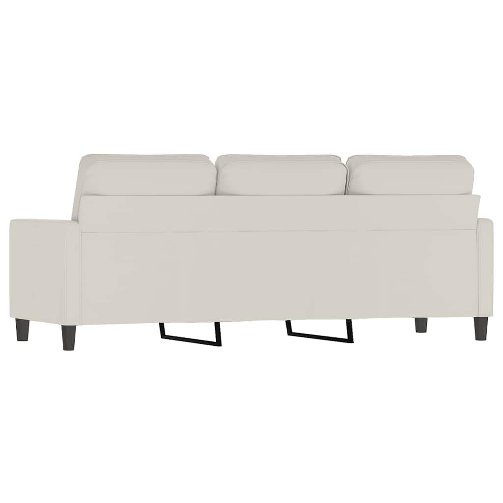 Kremowa sofa 3-osobowa, 180 cm, aksamitna