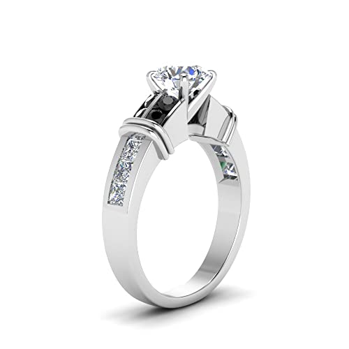 Image of 55Carat Choose Your Gemstone Channel Set Wide Diamond CZ Ring Sterling Silver Round Shape Side Stone Engagement Rings Everyday Jewelry Wedding Jewelry Handmade Gifts for Wife US Size 4 to 12