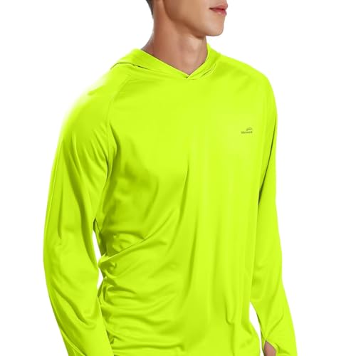 Image of Men's UPF 50+ Long Sleeve Sun Shirts UV Protection Hoodie Rash Guard Hiking Fishing Swim T Shirt
