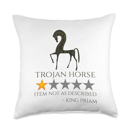 Trojan Horse Meme - Epic Greek Mythology History - Troy Throw Pillow