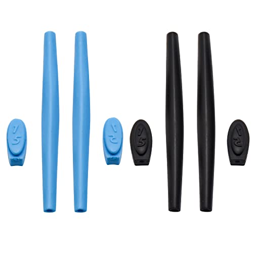 Pieds de Rechange en Silicone pour Oakleys Square Wire 2.0 Bleu Noir Soleil