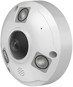 Vonnision 4K POE IP Fisheye Camera, 1.7mm Lens, 49ft Infrared, WDR, Metal housing, IP66 Water-Proof Indoor&Outdoor Panoramic Security Camera(Compatible with Hikvision/Dahua NVRs)