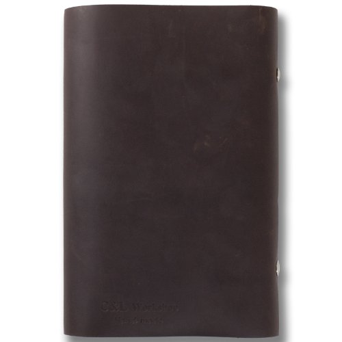 Ancicraft Leather Journal With Clasp Lock Lined Diary Notebook A6 Refillable 6-Ring Binder Vintage Craft Paper (Dark Brown With Clasp A6) #TOP1