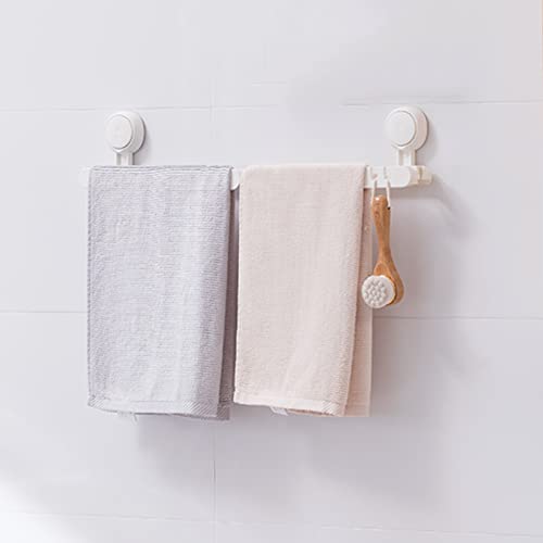 Porte-serviettes mural blanc réutilisable pour optimiser le rangement douche - 2