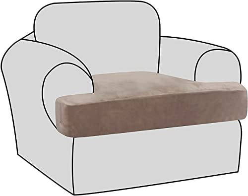 XDKS Fundas Elásticas De Terciopelo En Forma De T para Sillas De Sala De Estar, Sillón, Sofá, Funda para Sofá (Taupe) Cover
