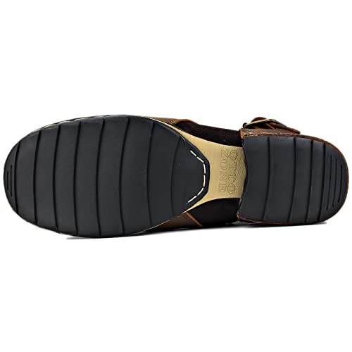 Image of OSSTONE Moto Boots for Men Fashion Zipper-up Leather Chukka Boots Casual Shoes OS-5008-1-ABNH