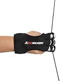 Toparchery Traditioneller Bogenschießen Schießhandschuh 3 Finger-Schutz Handschuhe, Bogenschießen Handschuhe Für Training, Wettkämpfe & Jagd – Ideal für Erwachsene Anfänger bis Profis (Schwarz, XL)
