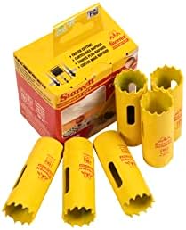 Starrett HSS Bi-Metal Hole Saw Pack - 6 Pieces FCH0100-6 Fast Cut Extra Cobalt Holesaw - For Stainless Mild Sheet Wood Plastic Various Materials - 25mm