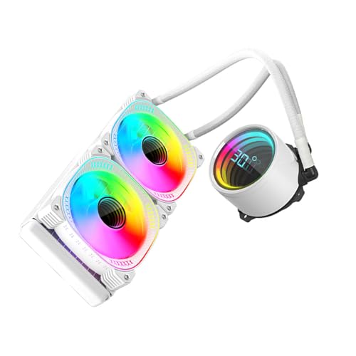 Fhsqwernm Sistemas de refrigeración líquida con radiadores de alta eficiencia de 240 mm e iluminación de sincronización ARGB para CPU LGA1700/AM5