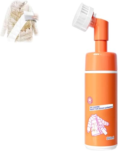 Limpiador en Seco con Cabezal de Cepillo para Chaqueta de Plumón, Espuma Limpiadora en Seco de 160ml, Espuma Limpiadora en Seco, Espuma en Spray para Ropa sin Lavado, Una Pasada para Limpiar Manchas