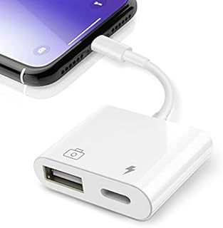 USB Adapter for iPhone/iPad, Saliop USB OTG Adaptor and Charging Port 2 in 1, Camera Adapter Supports Audio/MIDI interfaces and Card Readers [Plug and Play]