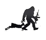 Big Foot Hunter Bigfoot with deer buck and AR 15 M4 | Decal Vinyl Sticker | Cars Trucks Vans Walls Laptop | Hunting bucks and bigfoot enthusiasts Custom