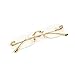 Vintage Elegant Rectangle Metal Yellow Gold Plated Wire Frame Retro Rimless Square Clear Lens Eyeglasses Hip Hop Glasses For Men Women