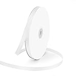 3/8 Wide x 100 Yards Single Face Polyester Satin Ribbon, Satin Ribbon for Crafts, Gift, Hair Bows, Wedding Party Decoration, Bow Making & Other Projects (White)