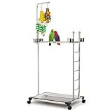 Olpchee Stainless Steel Large Parrot Stand,Bird Play Stand Parrot Playstand Parrot Training Perch St