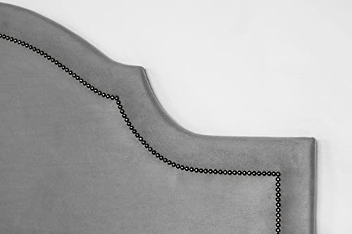 Cabeceira Queen Provençal Luxo 160x60 Suede Cinza - Tachas Fumê