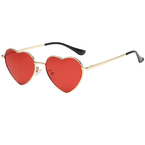 Image of Onrtry Heart Shaped Polarized Sunglasses for Women Vintage Lovely Metal Frame Sun Glasses