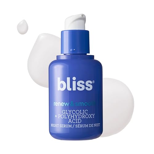 Bliss Renew & Smooth Night Serum &ndash; Glycolic Acid + Polyhydroxy Acid Exfoliating Serum...