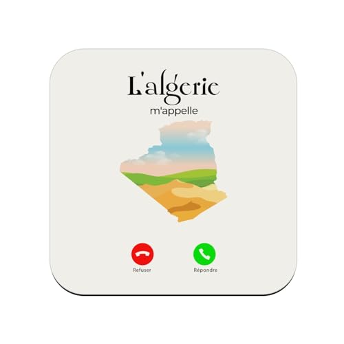 sous Verre en Bois - L'Algérie m'appelle Voyage Culture Tourisme - 1 unité (95 x 95 mm)