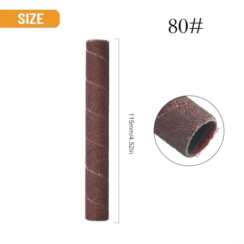 Schleifhülsen Für Oszillierenden Spindelschleifer, Gemischte Körnungen 80 / 150 / 240, 4,5 Zoll (115 Mm) Lang, Aufsatz Für Den Oszillierenden Spindelschleifer (Körnung 80)
