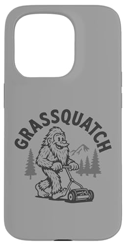 Grassquatch! Mowing Funny Dad Bigfoot Sasquatch Graphic X}zP[X iPhone 15 Pro p