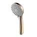 Produktbild WXDL Gebürstetes Gold Duschkopf Hoher Druck ABS Handbrause Regendusche Wassersparend Brausekopf 5 Funktionen Anti-Kalk Düsen Duschbrause mit Silikonwasserauslass für Baden und Spa