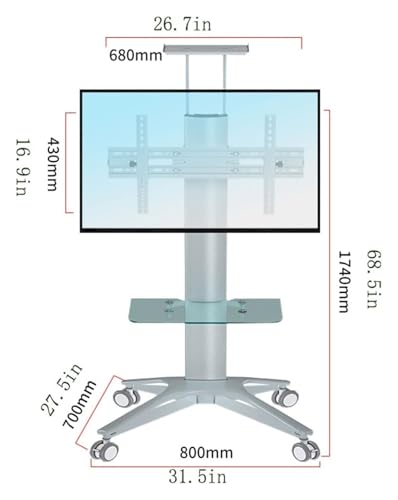 Soporte móvil para TV con ruedas ajustable miniatura 2