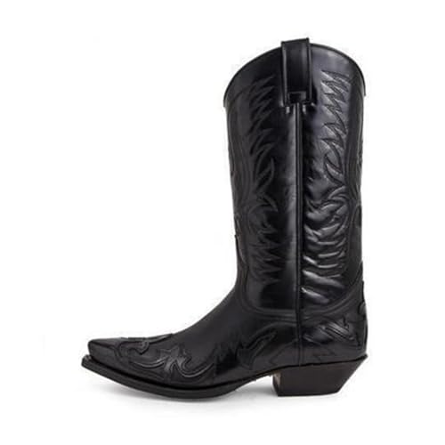 Cowboy Boots Men Boots Casual Work Boots Traditional Embroidered Low Heel Stitching Country Boot Western Boot Fashionable Boots