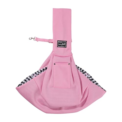 JENPECH 小型犬スリングキャリア クロスボディ ショルダーバッグ ポータブル アウトドア 旅行 子犬バッグ ペットキャリー用品 小型 中型犬 猫 ウサギ ピンク 1個