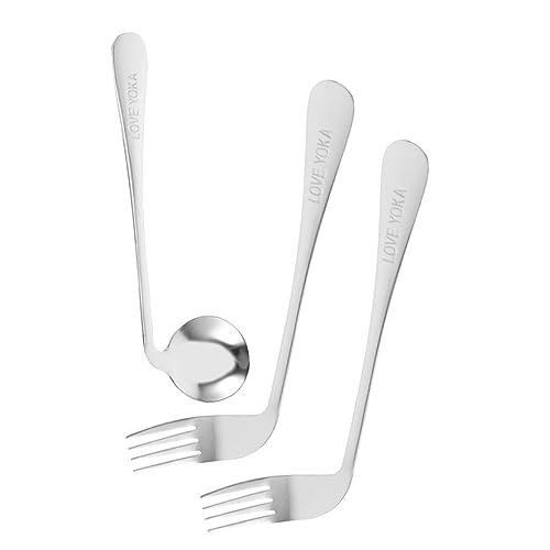Healeved Ngled Spoon Curved Fork Elderly Feeding Utensils Self-Feeding Helper for Seniors and Patients