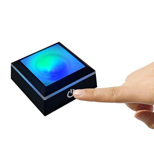 Image of LED Crystal Display Base - 6-Color Touch Light for 3D Glass Art, Home Decor & Gift Display (2.68x2.68in ABS Platform) Set of 2