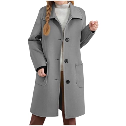 Generisch Langer Trenchcoat MäDchen Mit Reverskragen Und Taschen...