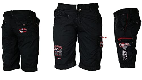 Geographical Norway Herren Cargo Shorts Kurze Hose Short Bermuda Knielang...