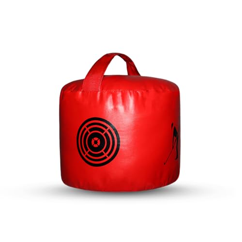 PGS Golf Swing Trainer Golf Smash Hitting Bag Practice Tool for Golf Beginners to Train at Home or Outside, Durable and Waterproof - UNFILLED (Red)