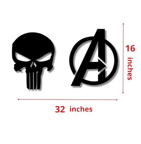 Image of TWIGGY Superhero 6mm MDF Wooden Wall Decor Set for Home, Office, or Gaming Room, Gift, Anime (pack of 2 | The Avengers,Punisher)