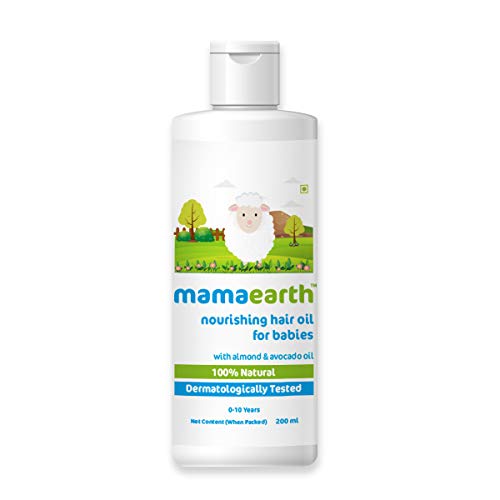 Image of Mamaearth Nourishing Baby Hair Oil With Almond & Avocado, 100Ml&Mamaearth Nourishing Baby Hair Oil, With Almond & Avocado Oil - 200 Ml