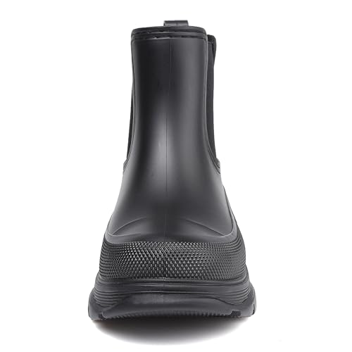 Women's Short Rain Boots Waterproof Slip On Ankle Chelsea Booties3