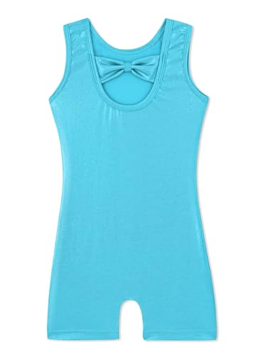 Image of HOZIY Gymnastics Leotards for Girls with Shorts Toddlers Biketards Rainbow Unicorn Dinosaur Mermaid Leopard Flower Galaxy