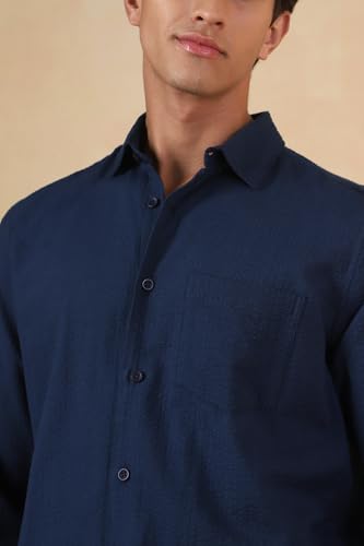 Image of FYLTR Men's Full Sleeve Casual Shirt - 100% | Regular Fit | Shirts for Men | Solid Color | Textured Shirt