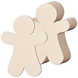 AWIZOM 6 Pcs Large Wooden Gingerbread Man Cutouts Unfinished Wood Gingerbread Man Shaped Signs 11.81 Inch Blank Wood Christmas Plaque for DIY Crafts Painting Door Hanger Xmas Winter Party Decor