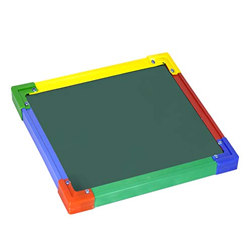 Image of DAHSHA 2 in 1 Double Sided White & Green Slate for Kids Double Side Slate Board with Colorful Aluminum Frame with Chalk (30 * 30 cm)