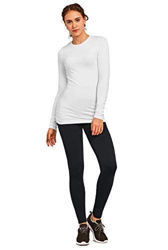 Leggings - Women's Fleece Lined Solid Color High Waist Full Length Leggings