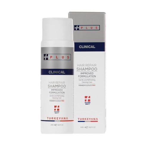 Turkeyana Plus Clinical Hair Repair Shampoo - Growth, Anti-Thinning, Regrowth, Vegan Formula, Adults | Biotin, Keratin, Sodium DNA & Plant Stem Cells, 8 oz