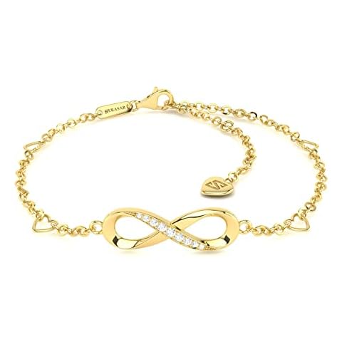 SERASAR Anklets for Women Silver 925 Stable 18-Carat Gold Jewellery Ladies Anklet Ladies Anklet Ladies Jewellery Jewellery Box Gift Idea Mother's Day Gift Christmas Cover