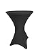Luxury Collection Black Spandex Cocktail Table Cover - Fitted High Top Round Table Cloth - Round Tablecloth Covers for Bar Table Pub Table Round Kitchen Table High Top Table Bistro Table (2-Pack)