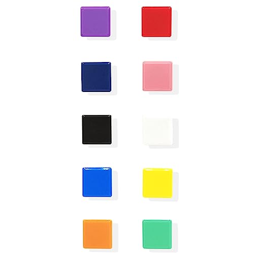 ZDZBLX 10 Pack Fridge Magnets, Strong Square Magnet, Colourful Magnets for Whiteboard Fridge Home School Office & Classroom
